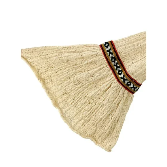 Free People Beige Crochet Cold Shoulder Bell Slv Asymmetrical Tunic Mini Dress - Picture 13 of 16